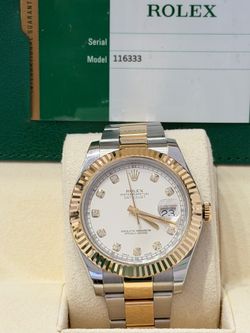 2015 Rolex Preowned 41mm DateJust-II Ivory Diamond Dial-W/Card