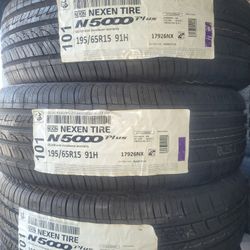 195 65 15. Set4 Llantas Nuevas NEXEN INSTALADAS Y BALANCEADAS.  SET4 NEW TIRES INSTALLED AND BALANCE 