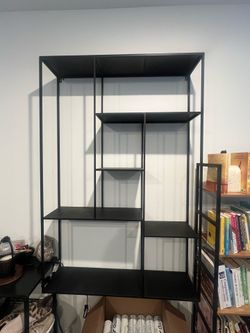 Modern or Industrial Black Geometric Bookshelf / Display Shelf Must Go by 6/7