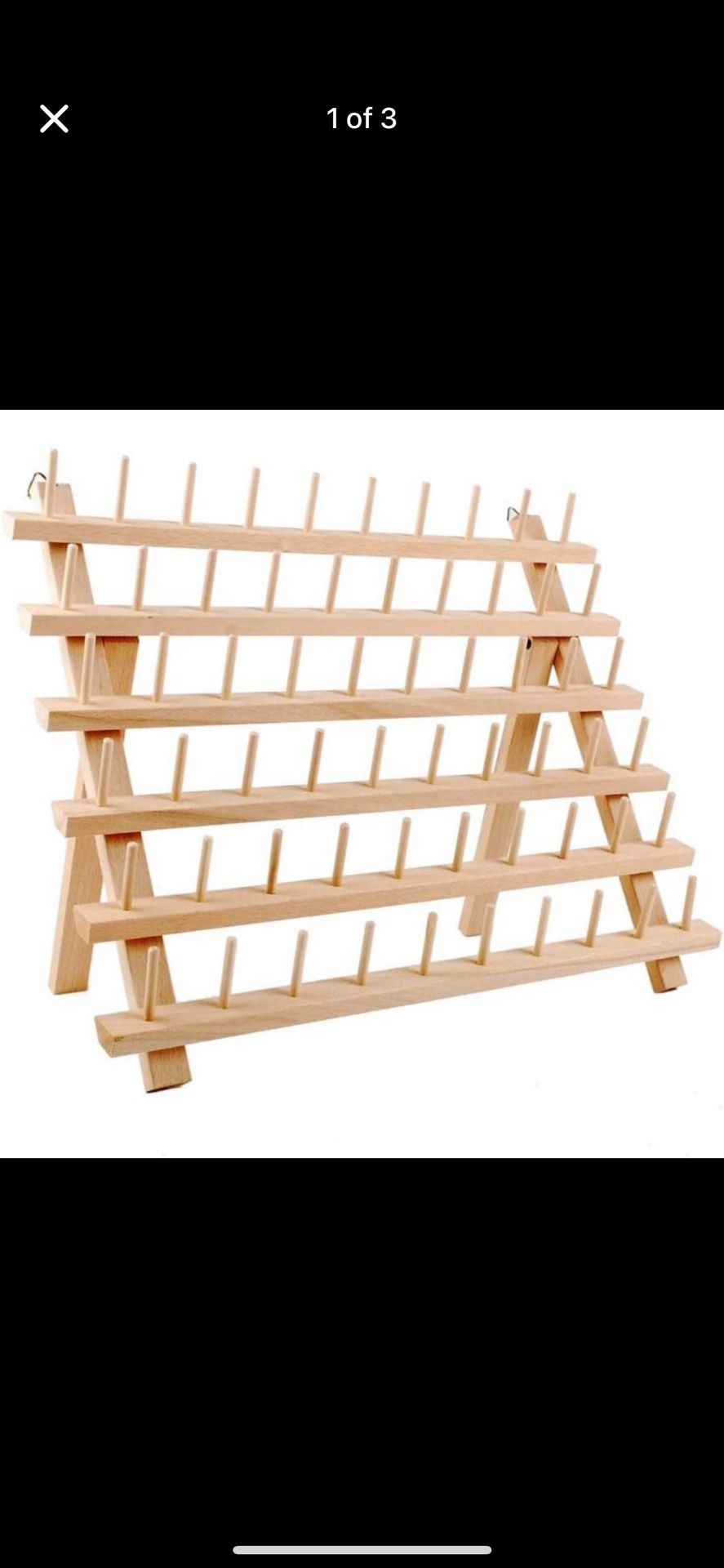 60-Spools Wooden Thread Holder Sewing and Embroidery Thread Rack