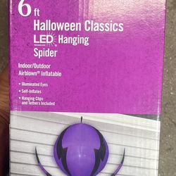 6 ft LED Hanging Halloween Spider Decoration