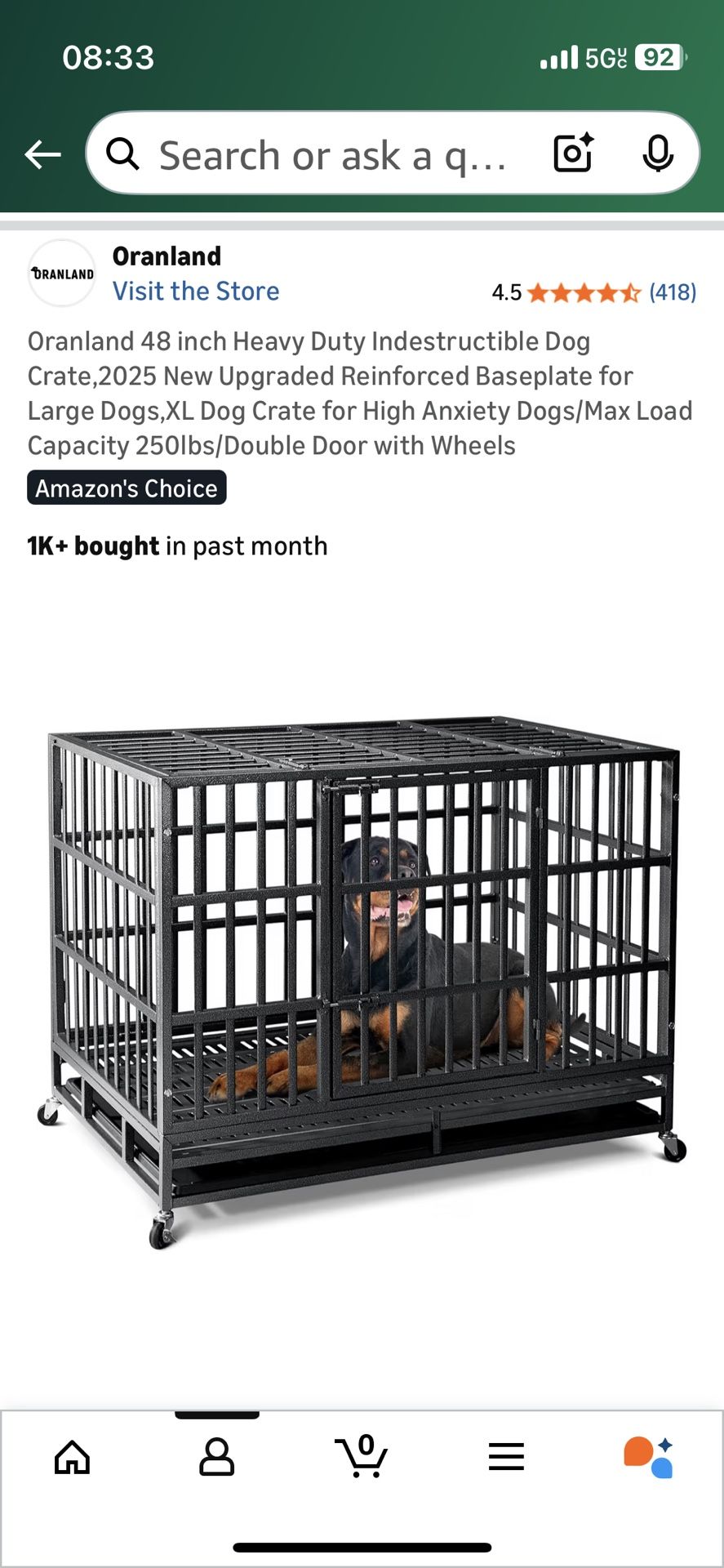 Dog Crate/cage Heavy Duty Steel