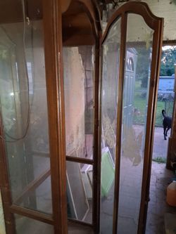 Glass caes with shelfs