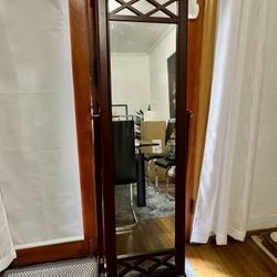Vintage Jewelry Armoire Cabinet with Full Length Mirror