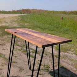 Mid-Century Modern Solid Walnut & Cherry Table – Custom Build
