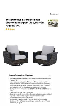 Better Homes & Gardens Rockport Club Swivel Chairs, Set of 2