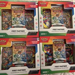 4x Pokemon First partner illustration Collection