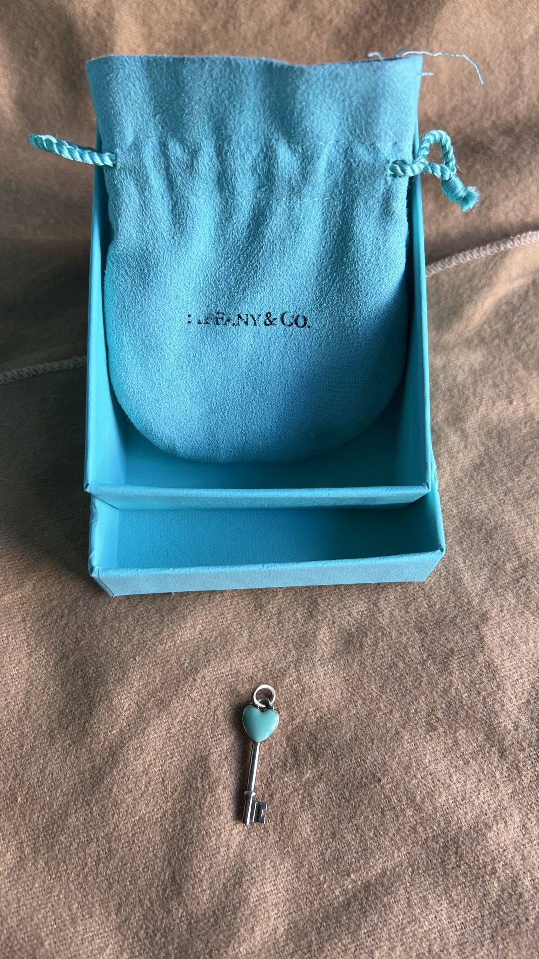Tiffany&Co. Blue Heart Key Pendant Read Description Below
