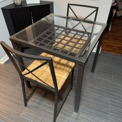 Small Glass Table & Chairs