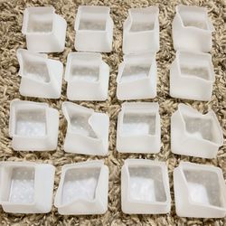 Chair Leg Floor Protectors 16pcs Transparent Clear Silicone Table Furniture Leg Feet Tips Covers Caps, Prevent Scratches (Square)
