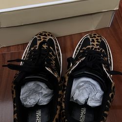 NEW michael kors leopard print sneakers woman size 8