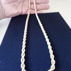 Gold 18k Plated Rope Necklace Chain