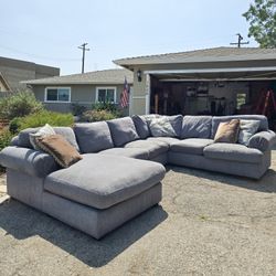 Delivery Available! Gray Sectional Couch Sofa Chaise