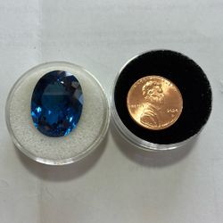 31.64 Carat SWISS BLUE TOPAZ. OVAL CUT