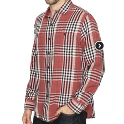 Tommy Bahama Red Plaid Cotton LS Pockets Lined Shirt Mens XLT