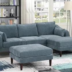 Brand New Grey Modular Design Sectional Sofa w Ottoman