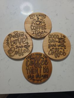 PORTAVASOS DE MADERA HECHOS CON LASER