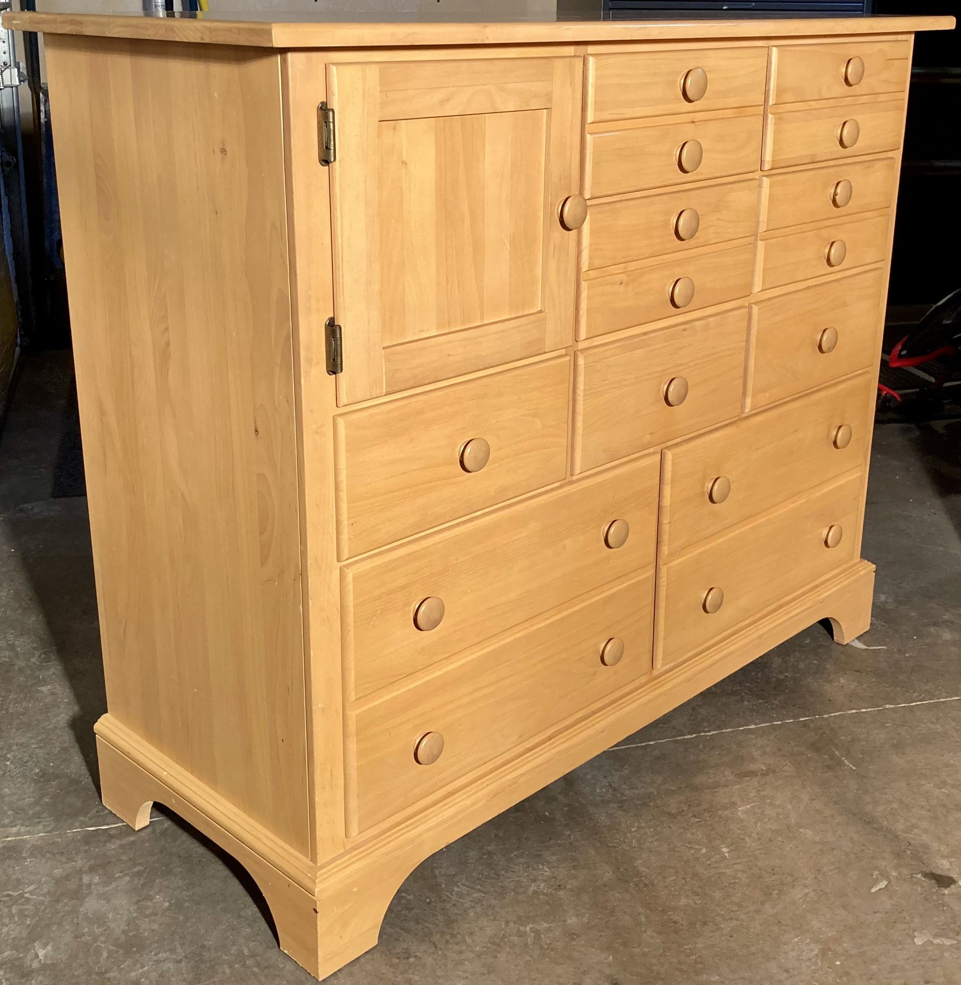 Solid Wood 9 Drawer Cubby Dresser Chest and Mirror