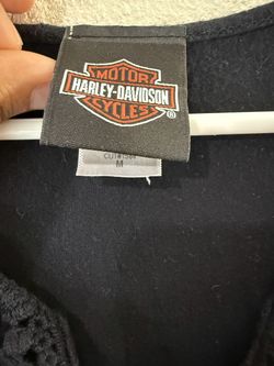 Harley Davidson Black Tank Top Front Braided Size Medium