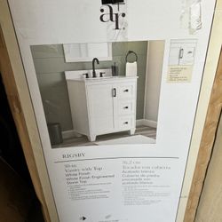 allen + roth Rigsby White Transitional Bathroom Vanity 