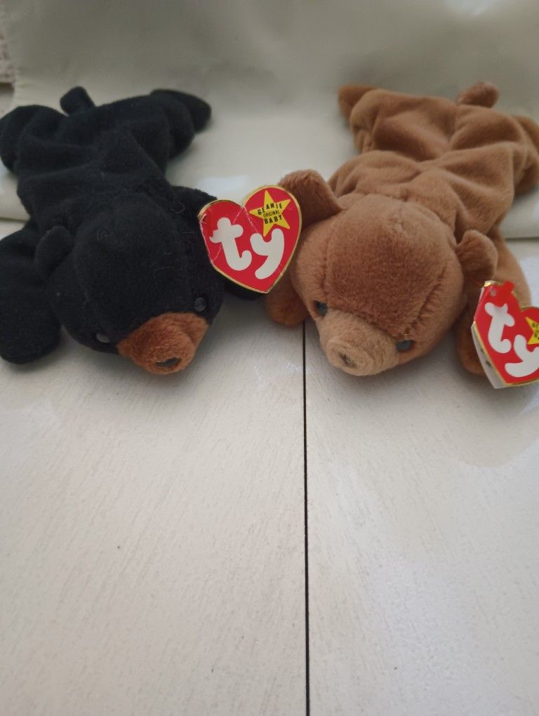 Ty  Beanie Babies Blackie & Cubbie 1993 ERRORS