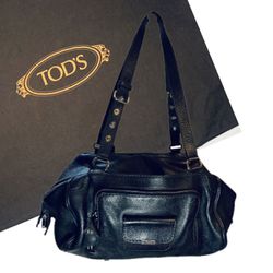 TOD’S Black Leather Shoulder Bag