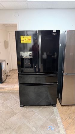 FOUR-DOOR BLACK REFRIGERATOR NEW OPEN BOX