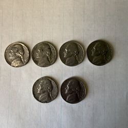 Entire Lot Of 6 S Minted Nickels