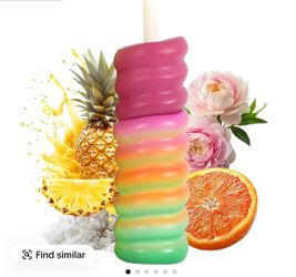 Ladys perfume Rainbow Ombre Ribbed Candle with Stick
