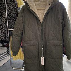 New Warm Winter Fleece Coat Reversible 
