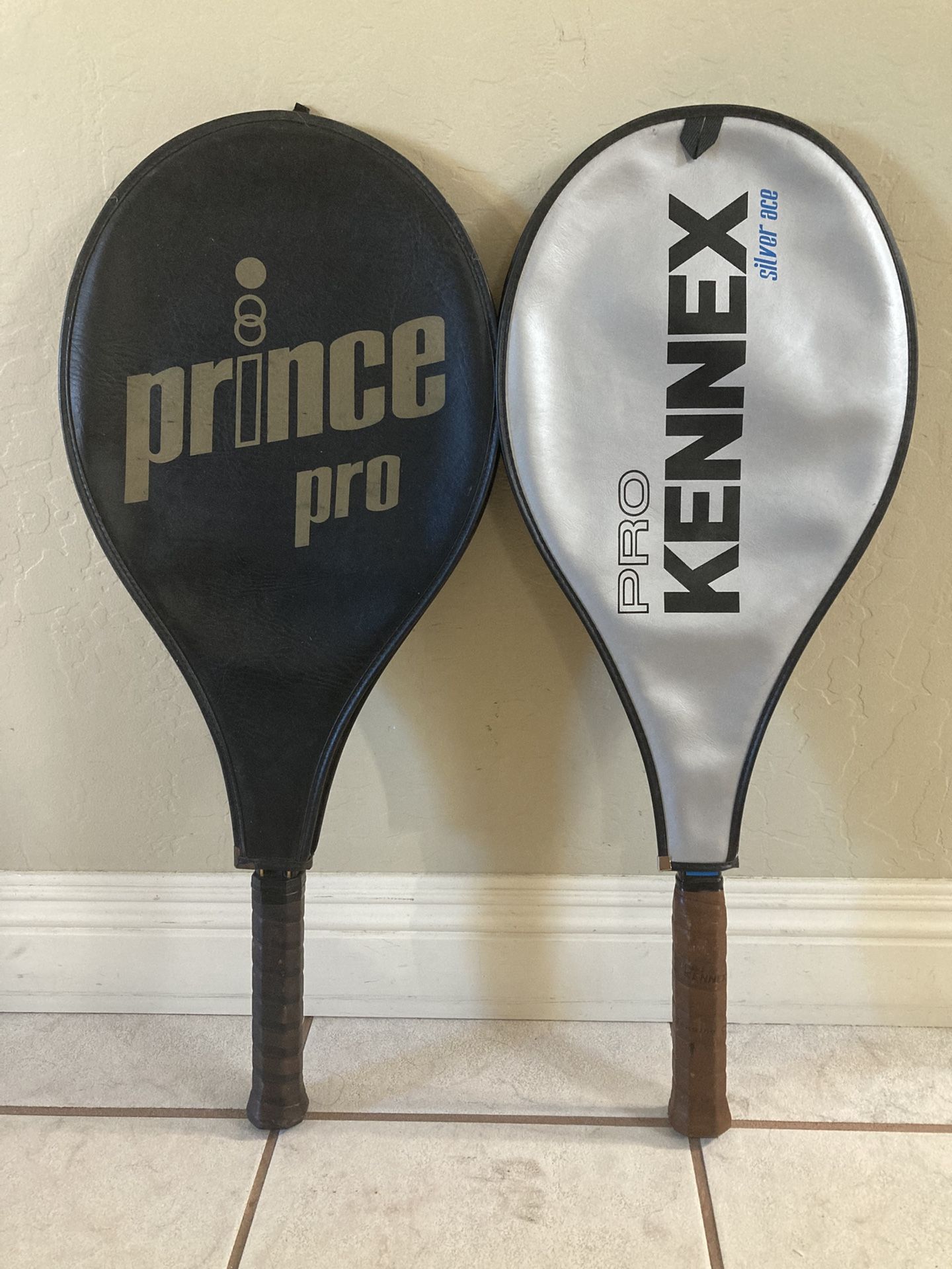 2- Tennis Rackets w/ Covers. PRINCE PRO / PRO KENNEX. Good Condition. Pre Owned