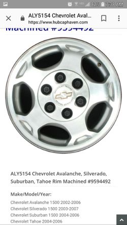 Tire with rims 4-Oem Chevy 16" Rims for TRUCK or SUV