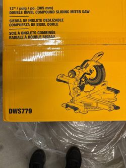 DEWALT 15 Amp Corded 12 in. Double Bevel Sliding Compound Miter Saw, Blade Wrench and Material Clamp  New in a box.  Retail $399 Our price $279