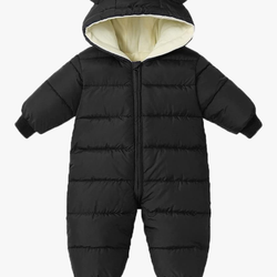 3T Baby/Toddler Bear Snowsuit – Black (Unisex) Like New