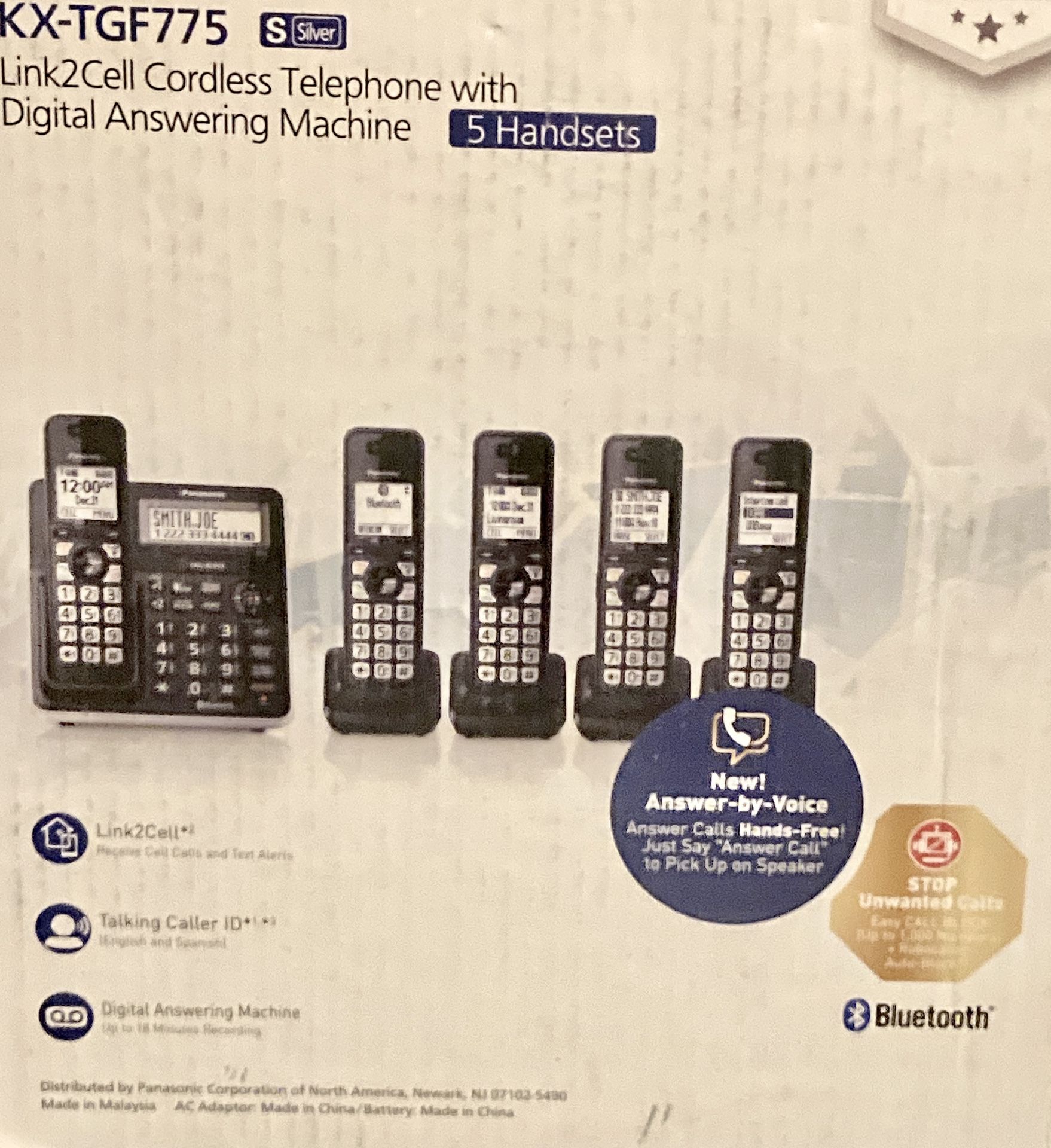 Panisonic Link2 Cell Cordless Telephone With Answering Machine 