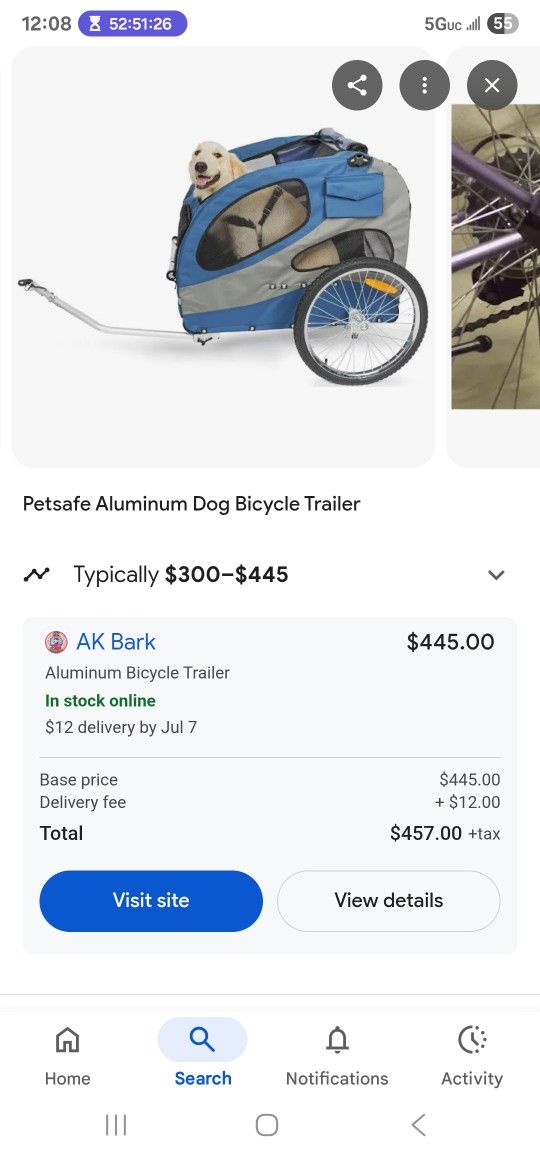 Happy Ride Dog Bicycle Trailer