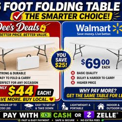 6 Foot Folding Tables BRAND NEW IN BOX 