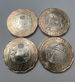 2026 FIFA World Cup Mexico Commemorative Coin Set – All 4 Exclusive 20 Peso Coins
