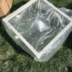 Outdoor tea table with glass top - White - New