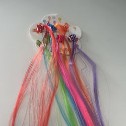 set of colorful, braided hair extensions 