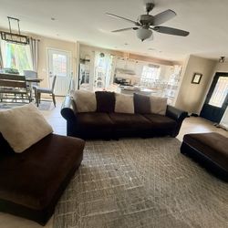 5 Piece Sectional leather And Suede 