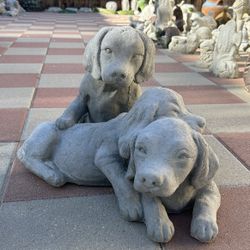 New Set Of Dogs Made Out Of Cement Perfect Gift 
