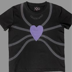 Purple Heart Grey Veins Appliqué Layered T-Shirt