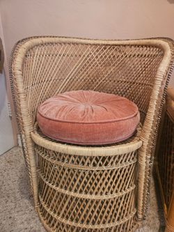 Vintage 70s Rattan Barrel Chair