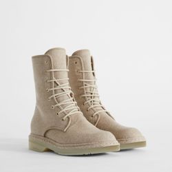 MAXMARA BAKER CASHMERE COMBAT BOOTS