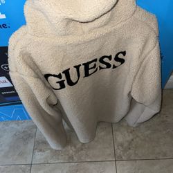 Beige Guess Unisex Hoodie 