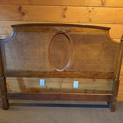 Wood And Wicker Headboard