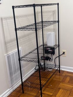 Black 4-Tier Wire Shelving Unit