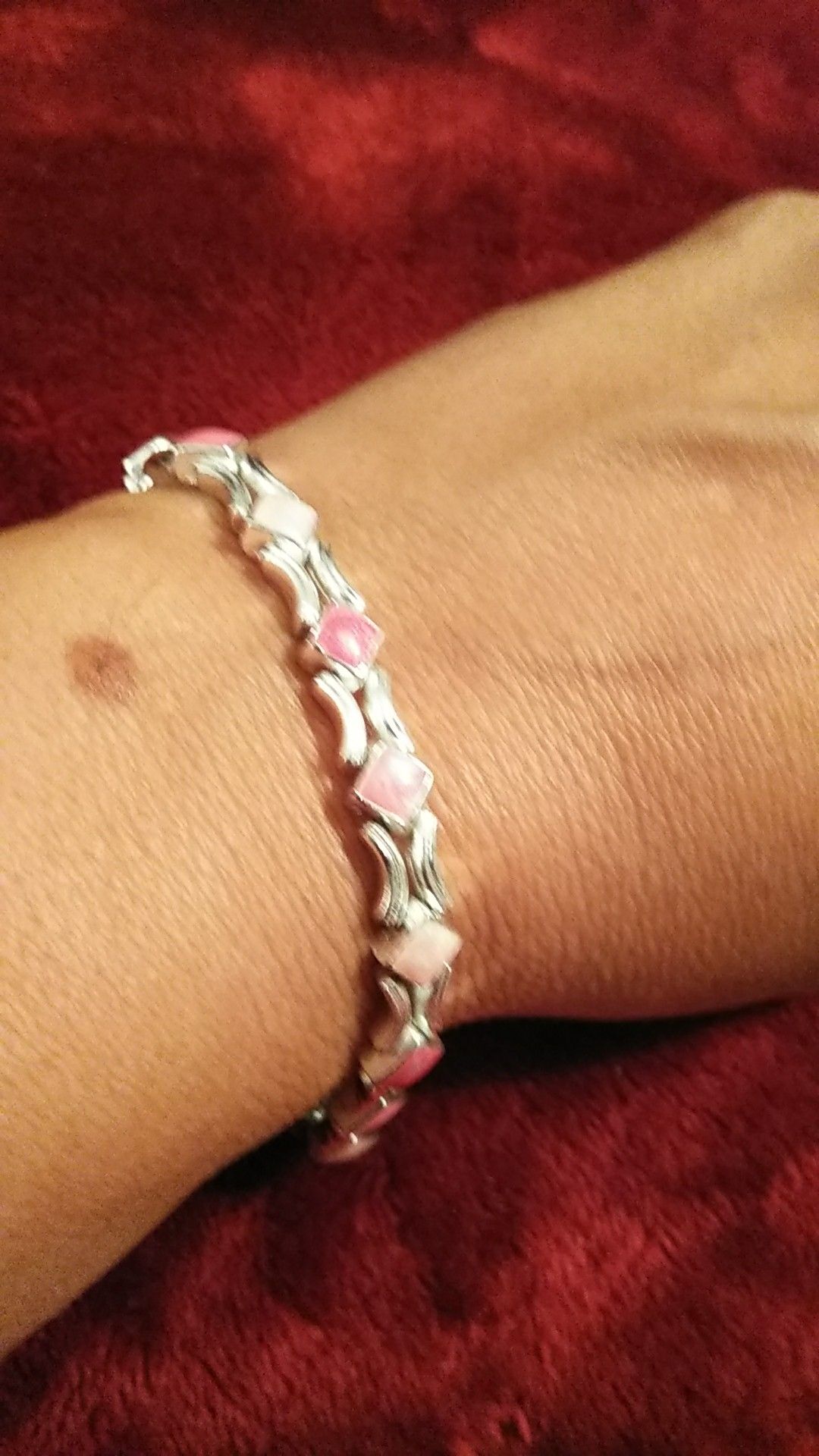 Silver Pink(s) Bracelet