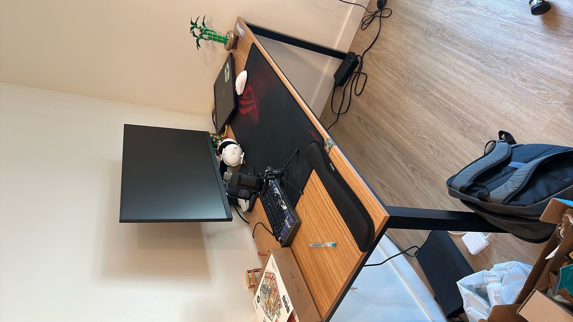 Moving Sale - Desk, Mic, Monitor, Chair, Floor Lamp For Sale!